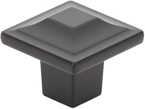 Schaub Menlo Park Collection 1-1/4 in. 32mm Square Faceted Knob, Matte Black - 530-MB
