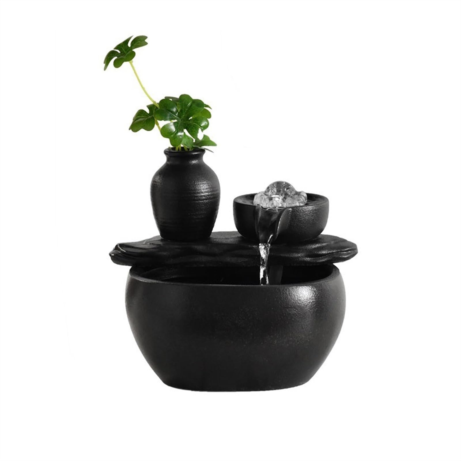 indoor Waterfall Desktop Wealth Fountain Ceramic Feng Shui Ornament Entrance Living Room Decoration