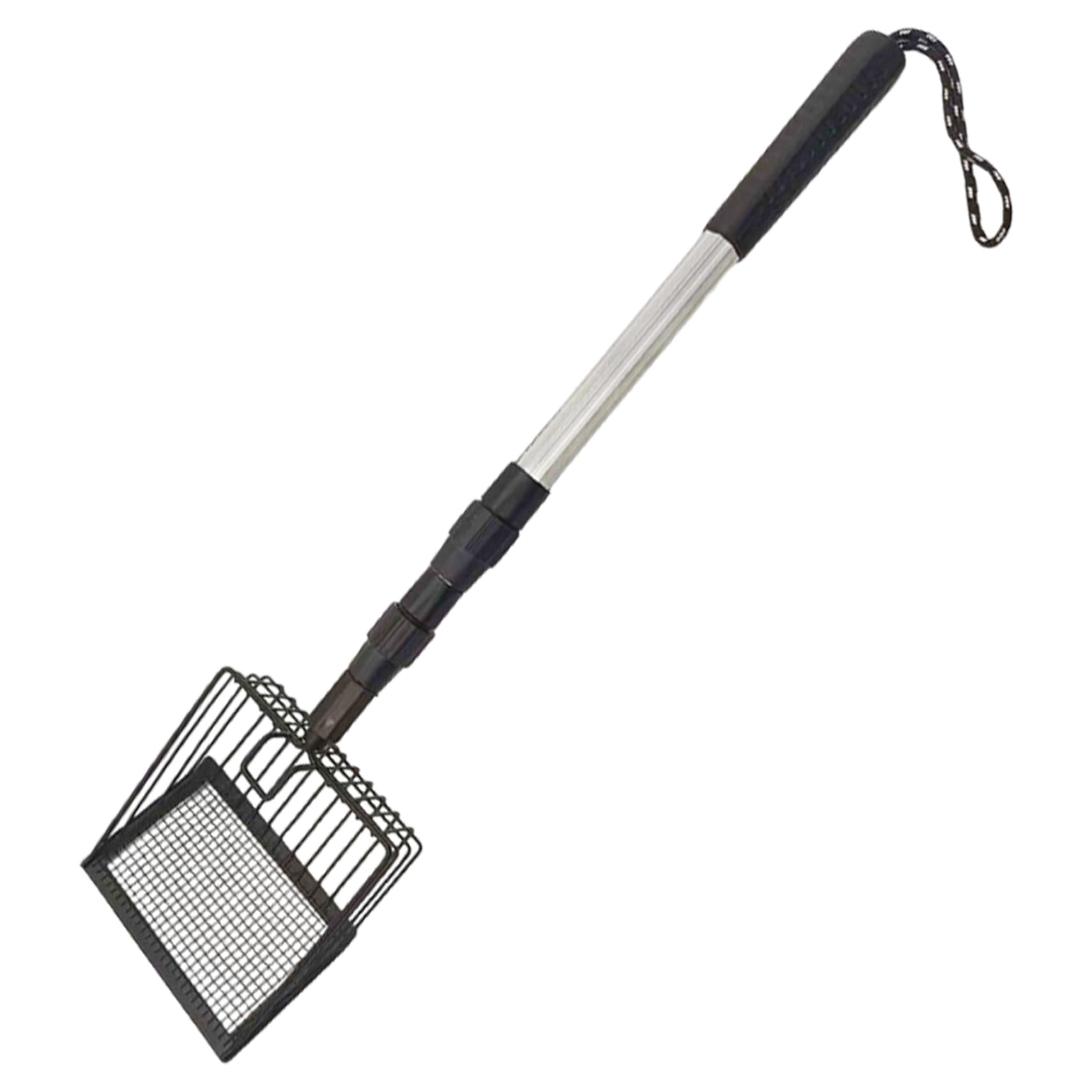 Dorccsi Black Chicken Poop Scooper, Adjustable And Detachable Metal Litter Scoop With Long Handled, Stainless Steel Garbage Shovel Used For Chicken Coop Accessories