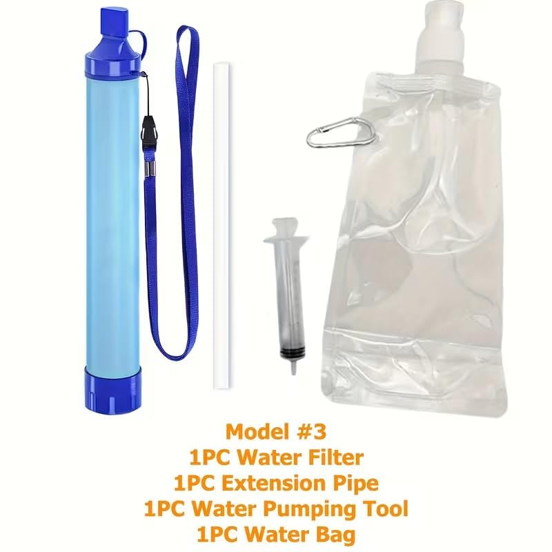 1Pc Outdoor Water Filter Straw, 0.01 Micron 4-Stage Filtration, Portable Survival Purifier for Travel, Wilderness, Emergency - ABS Material