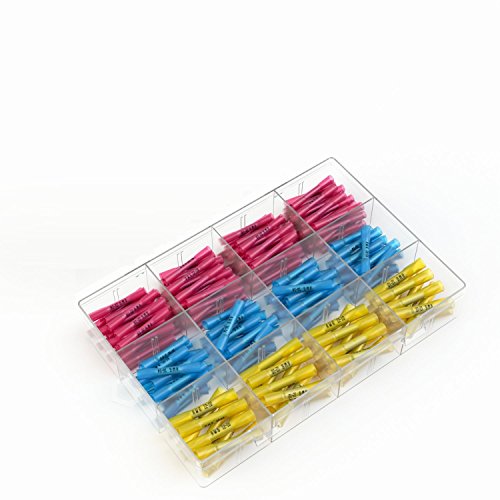 UbiGear HSC Heat Shrink Wire Connector Kit Electrical Insulated Crimp Marine Auto-Motive Terminals Set (90Red, 60Blue, 30 Yellow)(180 pcs)