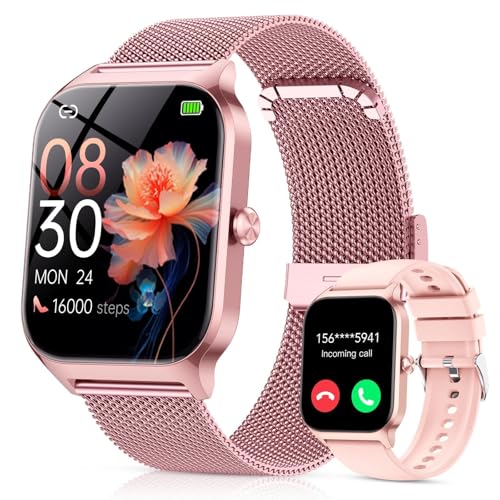 CASCHO Smart Watch for Women (2 Bands), Bluetooth Call Smartwatch with AI Voice,1.85' HD Fitness...