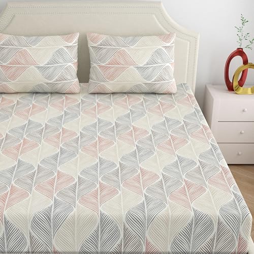 Image of Home Ecstasy Microfiber Wrinkle & Fade Resistant King Bedsheet with 2 Pillow Covers - (Size 108 x 108 inches, 140TC, Colour - Multi)