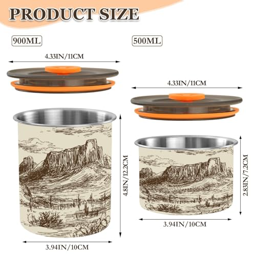 Lata hermética de acero inoxidable para café 900ml miniatura 2