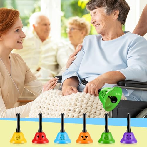 MorningRo 6 Pcs Call Bell Ring Service Hand Bell Smile Ringing for Desk Classroom Hotel Counter Reception Restaurant Food Line, Wedding Events(6 Color) by MorningRo - Used condition - Image 6