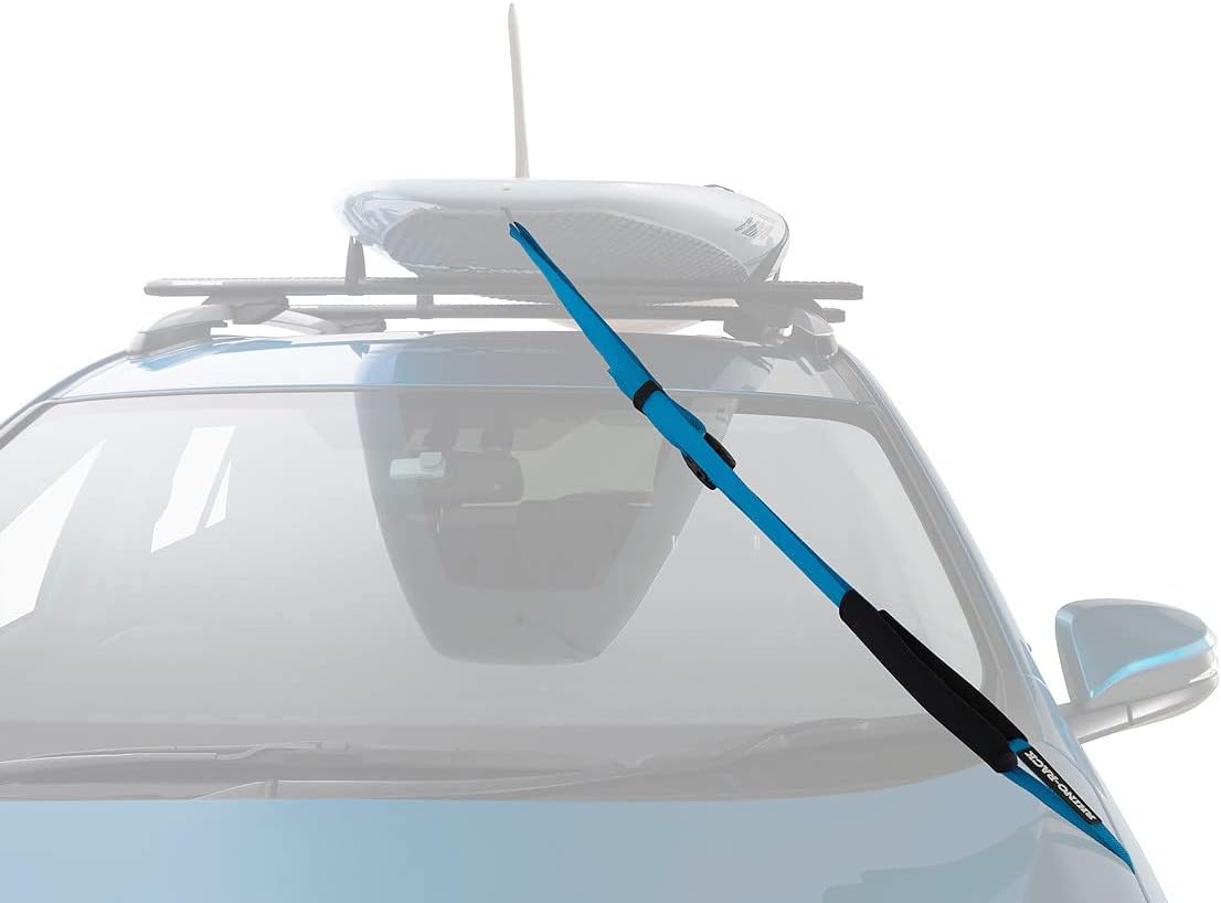 Rhino Rack Quick Tie Down Straps for Hood/Trunk with Foam and Aluminum Anchoring Roll