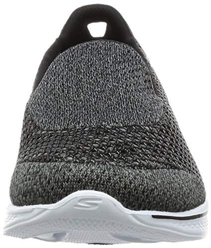Skechers Performance Go Walk 4 Tênis feminino para caminhada, sem cadarço, Black/White, 6.5
