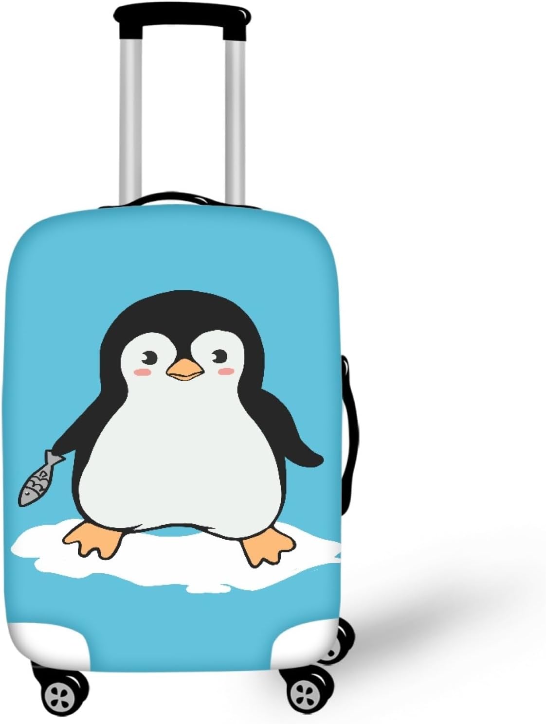 Forchrinse Penguin Luggage Cover Washable Polyester Suitcase Cover Protector for Women Men Anti Scratch Travel Luggage Protector,XL