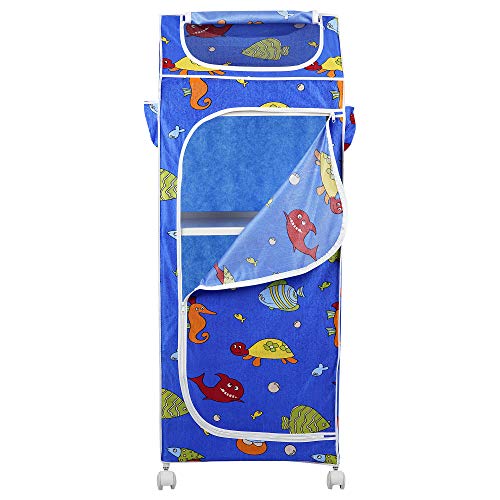 Image of Little One's | 4 Plastic Shelves Baby Foldable Wardrobe (Made in India), Unbreakable Material, (Plastic Structure)| Aquatic Blue | HP4 /FB