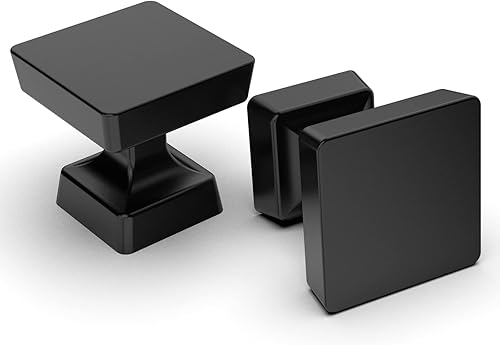 Amerdeco Paquete de 10 pomos de gabinete color negro mate de 12 pulgadas 1181in manijas de gabinete de un solo agujero pomos de cajón y tiradores