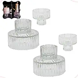 Quero & Preciso, 4 Castiçal De Vidro Transparente Decoração de Casamento Altar Cerimonias