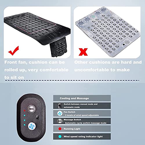 Image of Earwig Protector Seat Cushion Cooling Car Seat Cushion 12V Automotive Breathable Seat Cover Ventilated Cushion with 8 Fans 3 Adjustable Wind Speeds Car Seat for Summer Driving