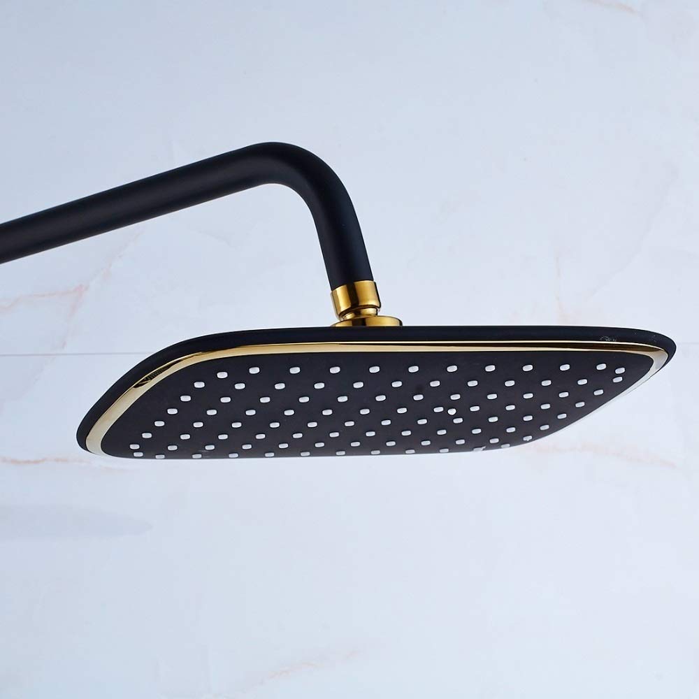 Mischer-Duschset Brauseset Handbrauseset Wandmontierte Thermostatbrause Schwarzes Badezimmer-Duschset mit verstellbaren Duschköpfen (Bad- und Duscharmaturtyp: Unterputzdusche