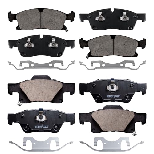 Image of Detroit Axle - Brake Pads for 11-16 Jeep Grand Cherokee 11-20 Dodge Durango | Front & Rear Ceramic Brake Pads 2012 2013 2014 2015 2017 2018 2019 Replacement Brakes