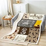 Western-Cowboy-Überwurfdecke, Cowboystiefel, Hufeisen, Bauernhaus, Bettdecke für Jungen, Mädchen,...