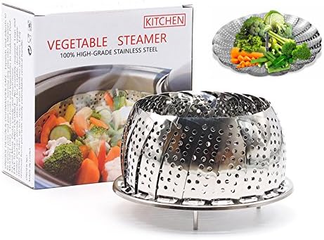 Akesky Vegetable Steamer Basket 5.5-9", Healthy Premium Stainless Steel Seafood Fruit Food Steamer for Instant Pot Pressure Cooker Unknown Binding
