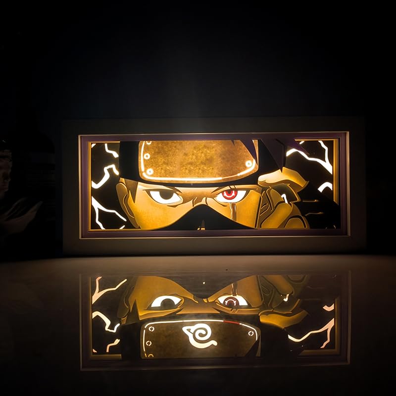 Anime Led Light Box RGB Multi Color Anime Paper Cut Light Box Handmade Manga Shadow Lamp Carving Night Light Table Lamp for Room Decor Anime Gift L-40-U