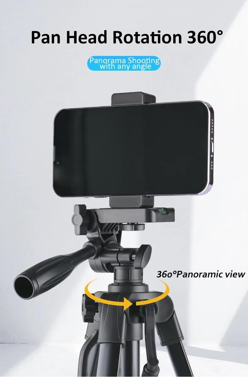 Trípode, 66 pulgadas, ajustable para teléfono inteligente y cámara, trípode universal de hierro, fuerte, estable y ligero, trípode DSLR con control remoto inalámbrico para vlogging/grabación de video