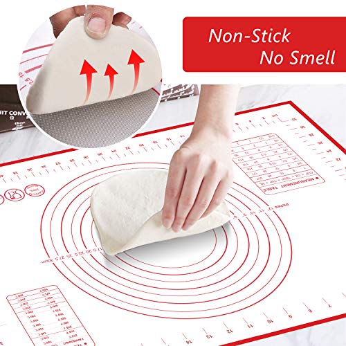 Silicone Baking Mats Pastry Mat, Adoric 2Pack Non-stick Baking Mat and 1Pack 16x24 Inch Silicone Pastry Mat with Measurement Fondant Mat, Counter Mat, Dough Rolling Mat, Oven Liner, Pie Crust Mat