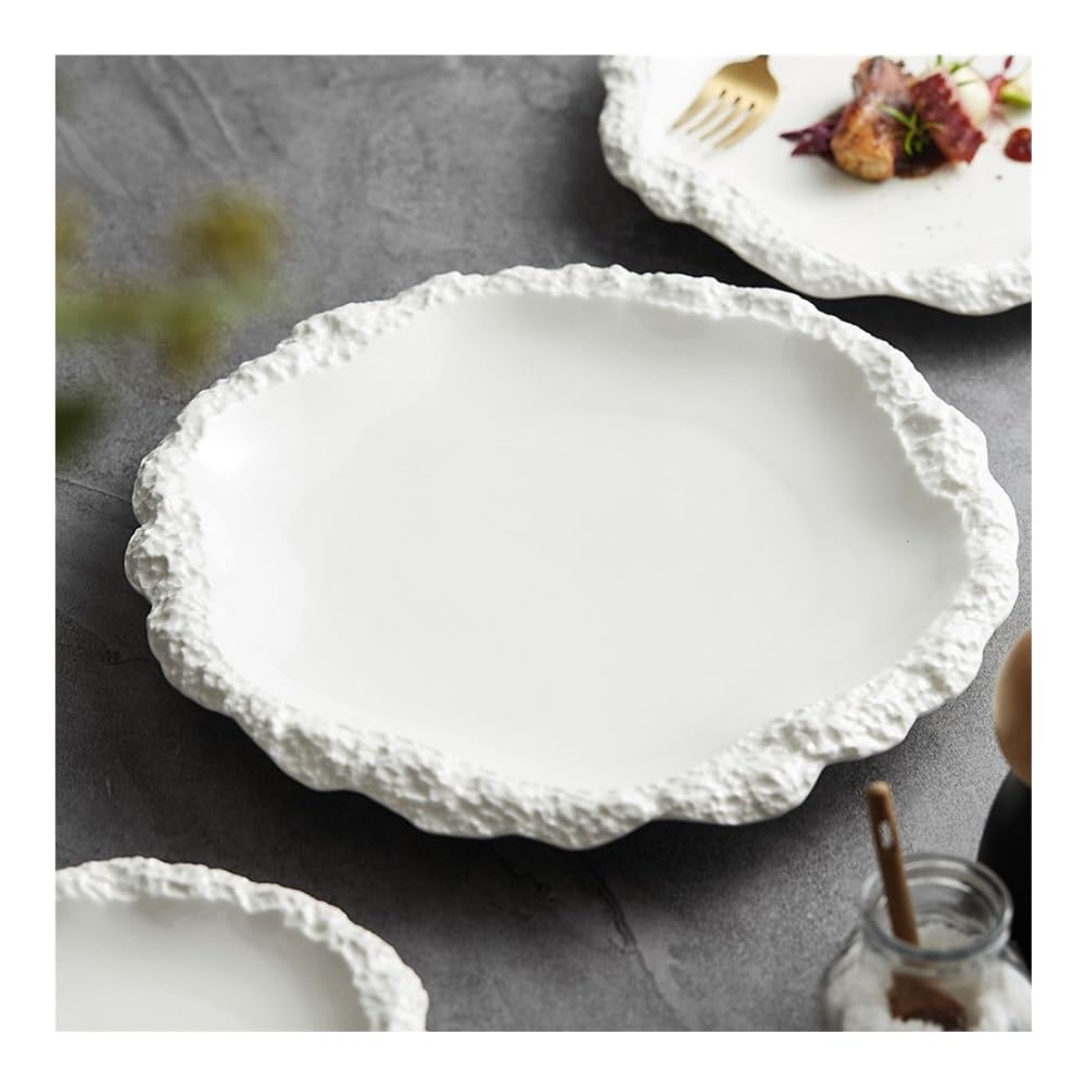 Talerze Obiadowe Talerz z falbanką, talerz warzywny, ceramiczny talerz płaski, talerz płytki, naczynia hotelowe(9.8inch)