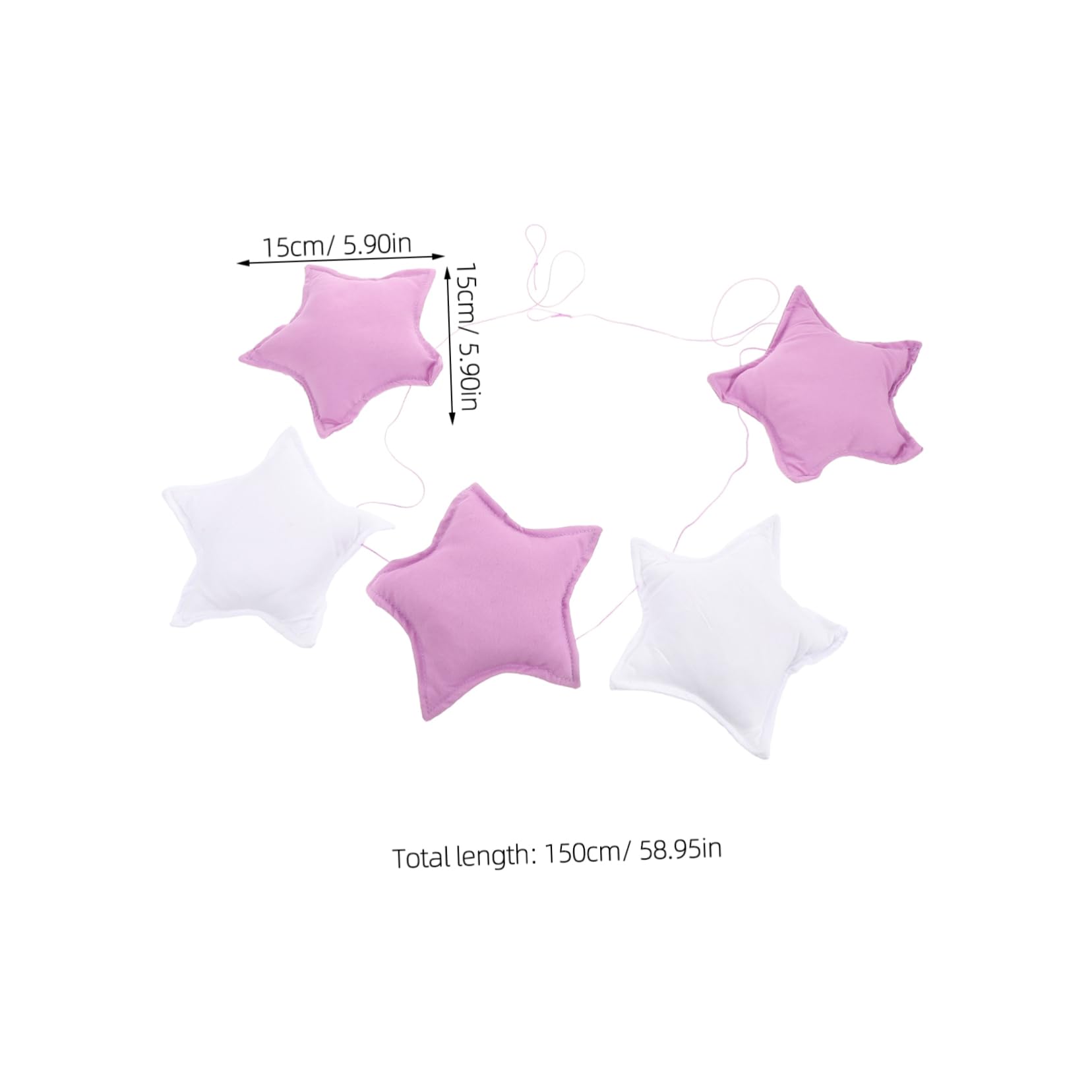 GLEAVI 5pcs Star Garland Banner for Decor Cartoon Wall Hanging Mobile Star Crib Pendant Creative Nursery Decoration Cloth Ornament
