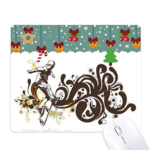 Tapis de souris ski sport d hiver tapis de bureau motif fleur caoutchouc Noel