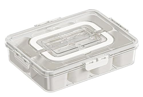 Divider Tray With Lid And Handle, 8-Bar Snack Box, Salad Container, Travel Deli Plate With Lid, Suitable For All Kinds Of Snack Box Containers - Fruit, Vegetables, Candy, Snack Tray With Lid