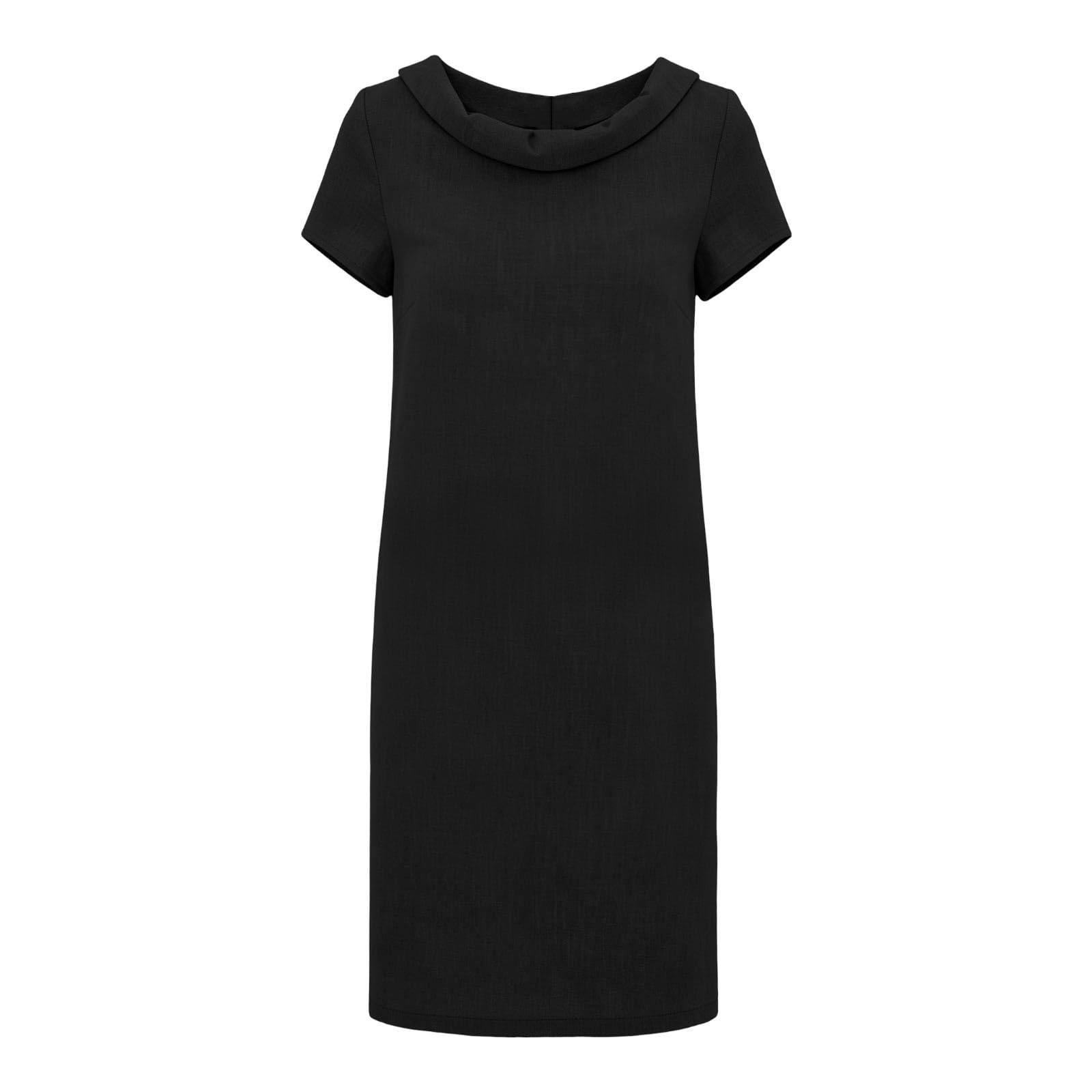 Robe d’été Femme Lin Col Bateau Droite Robes de Plage Casual Courte A-Ligne Robe T Shirt Décontractée Chic et Elegant Été Couleur Unie Mini Longue Tunique Robes avec Poche S-3XL