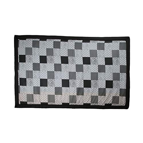 Image of Foldable Mat 6.5 X 6 Feet Korai River Grass chatai Black Cotton Fabric with 20MM Soft Foam Comfort Cushion