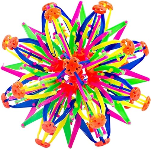 Expanding Ball Bucket Time Toys Autism Transformable Expandable Ball Fidget Toy Mini Rings Sphere Magic Ball for Kids Adult Novelty Stress Relief Toy (Medium)