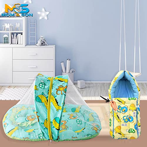 Image of MOM & SON Baby Bedding Set Mattress with Net & Baby Sleeping Bag (0-3 Months)