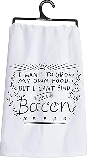 Primitives by Kathy LOL Made You Smile Dish Towel, 28-inch by 28-inch, Bacon Seeds (25538)