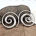 Sterling Silver Simple Spiral Earrings, Handmade Minimalist Rustic Tribal Thick Swirl Hoop for Women or Men, 7/8 inches Medium size Coil Earrings