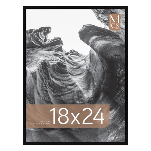 Image of MCS Everline Poster Frame, 18x24, Black | Everline Collection Poster Frame For Photos & Art Prints, Hangs Vertical Or Horizontal, 18x24 Inch, Black Finish, 1-Pack