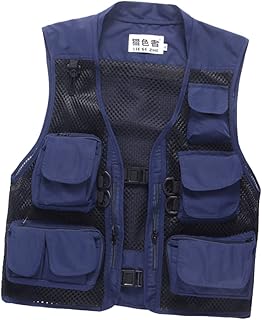 VANZACK Colete Multibolso Masculino Jaqueta De Viagem Regata De Verão Masculino Colete Multibolsos Colete De Malha Respirável Masculino Colete De Náilon Para Ferramentas Roupas De Algodão