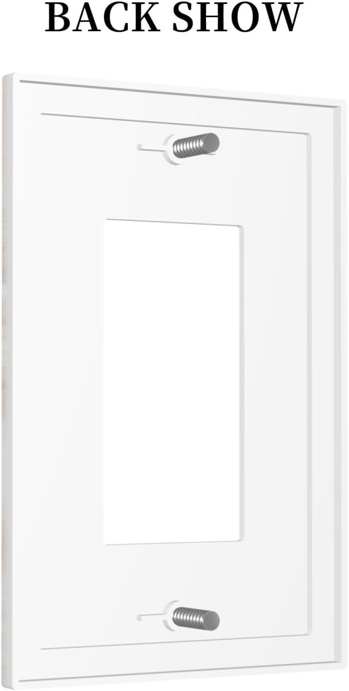 Matte White Gold Marble Abstract Luxurious Print Light Switch Cover Decorative 1 Gang Single Rocker Wall Plate Switchplate Receptacle Lightswitch for Kitchen Bedroom