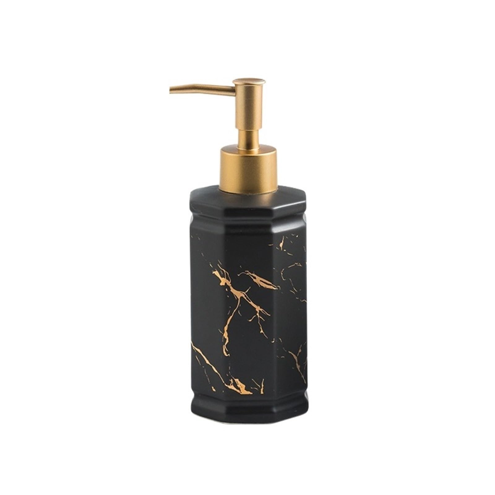 Soap Dispenser Luxury Ceramic Refillable Liquid Soap Dispenser Pump Bottle For Bathroom Vanity, Countertop, Sink(Black)