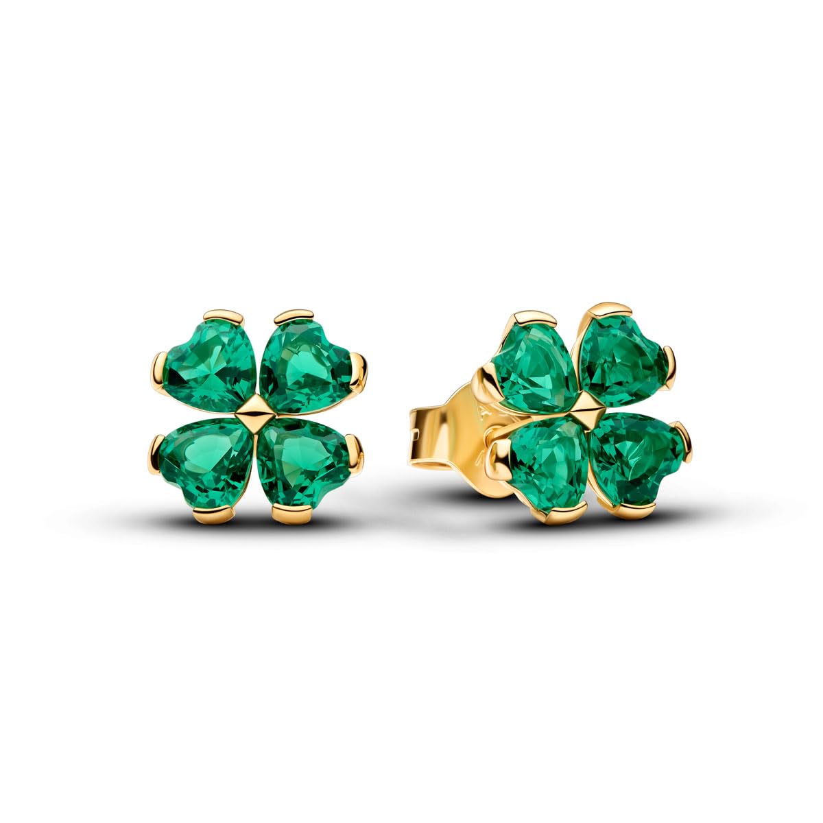 Boucles d'oreilles trèfle vert Pandora en plaqué or pour illuminer vos tenues - 6