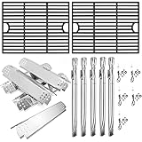 Hisencn 304 Stainless Steel Grill Parts for Home Depot Nexgrill 720-0830H, 5 Burner 720-0888 720-0888N 720-0888S Gas Grill, Grill Burner, Heat Plate, Cooking Grates Parts, 13 x 17