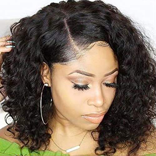 Short Curly Full Lace Wigs 150% Density Human Hair Wigs Pre Plucked with Baby Hair Brazilian Virgin Hair Full Lace Bob Wig 14 Inch