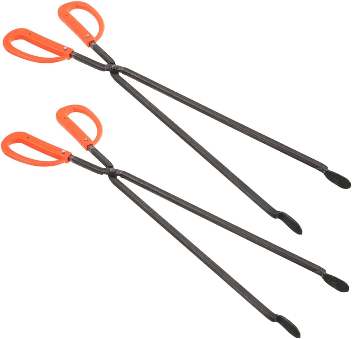 2pcs Long Handle Metal Trash Picker Grabber Firewood Tongs