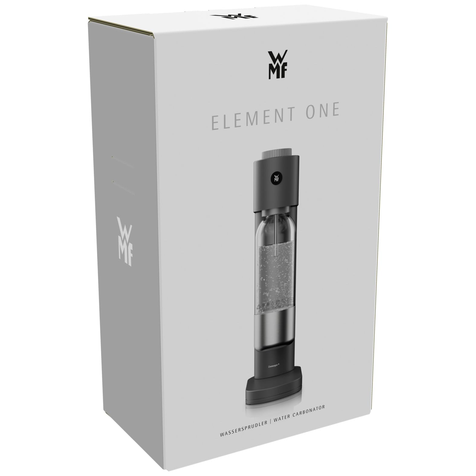 WMF Element One Wassersprudler – vollautomatische Edelstahl Sprudelmaschine mit 3 Graden, platzsparendes Design, eleganter Soda Maker & Sprudelgerät für prickelnden Genuss auf Knopfdruck, Farbe Lava
