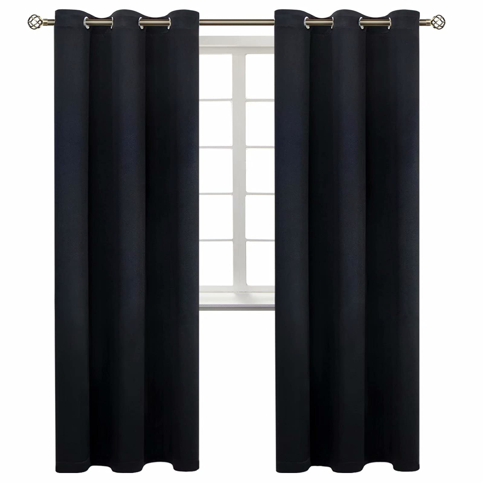 BGment Black Blackout Curtains for Living Room 84 Inch Long - 2 Panels