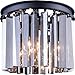 Flush Mount Light Ceiling Fixture Sydney 3-Light Silver Shade Gray Cryst