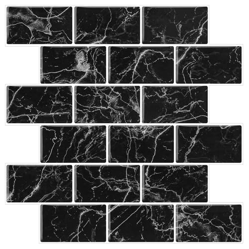 Greymond Peel and Stick Backsplash for Kitchen, Black