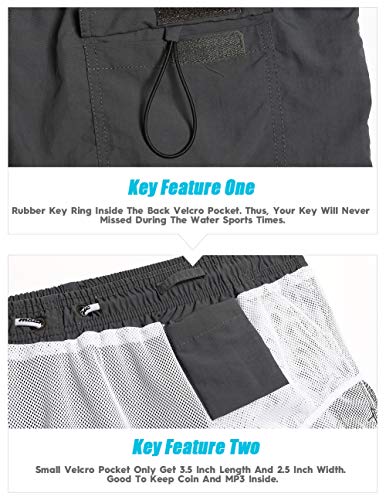 Image of maamgic Mens Swim Trunks 5 inch with Mesh Lining Quick Dry Bathing Suits for Men Swim Shorts Swimwear