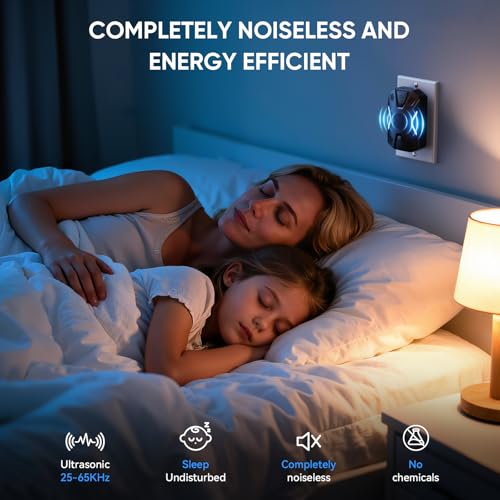 Image of Ultrasonic Pest Repeller Pest Repellent Plug in Indoor, Electronic Pest Mouse Repellent for Roach, Rodent, Mice, Bugs, Mosquito, Mouse, Spider, Ant 6 Packs(Black)
