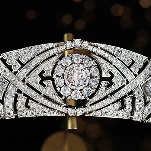 Tiara de circonitas cúbicas para mujer ideal en bodas y tocados de novia HG003 6