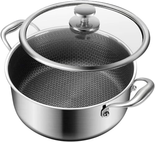Olla cocinar, Olla Caldo, Olla Sopa Acero Inoxidable 304/olla Antiadherente sin Revestimiento/Olla Gruesa Cocina a Gas/Cocina inducción, Olla Caldo-Wok