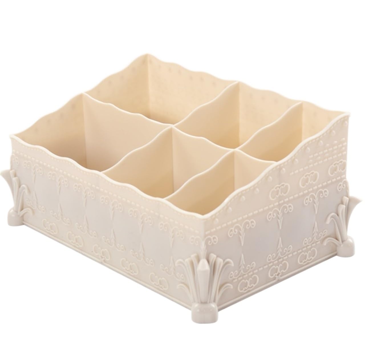 Organizer Trucchi Multifunzione, Scatola Di Plastica Per Riporre Cosmetici, Toletta, Trucco, Arancione Per Decorare Make Up Organizer(Beige)